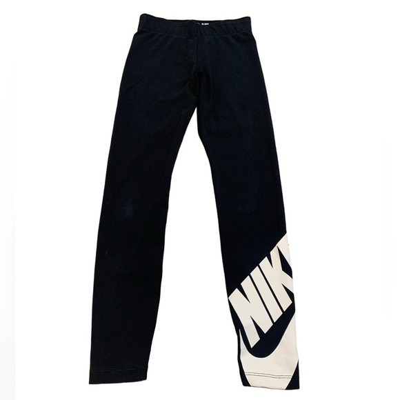 Nike Black "JUST DO IT." Big Logo Leggings - Size XS/TP - Picture 1 of 5